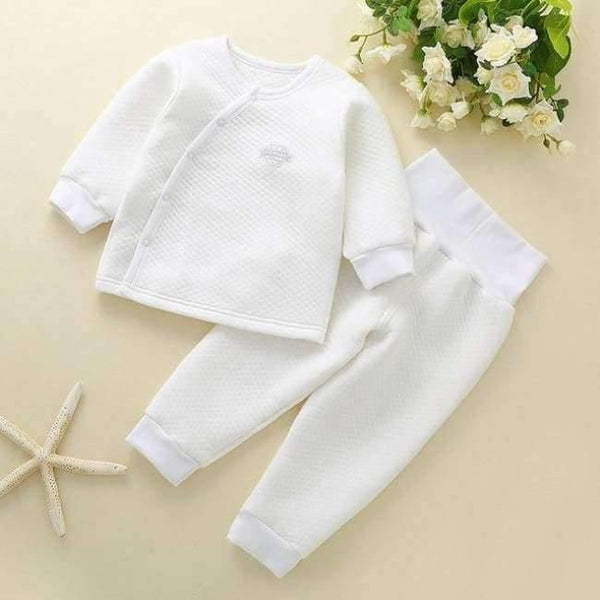 Planet Gates BTZ1620 white / 9M Baby Outfits Baby Girl Clothes Set Warm Long Sleeve Boy Newborn Clothes High Waist PP Pants Sets Snow Sleepwear Pajamas