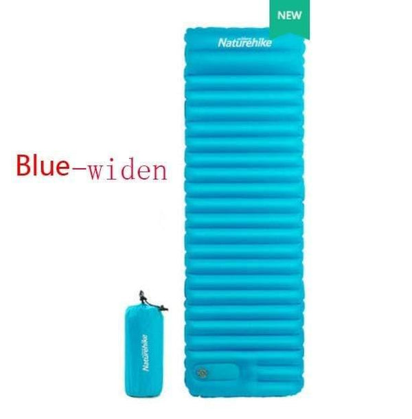 Planet Gates Bule-widen Outdoor Push Inflatable Camping Mat Tent Outdoor Envelope Waterproof Sleeping Pad Picnic Folding Mattress NH18Q001-D