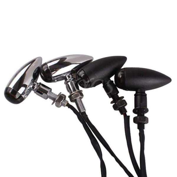 Planet Gates Bullet Metal LED Lens Motorcycle Turn Signal Indicator Flasher Light For Mini Sportster Harley Bobber Chopper For Honda Yamaha