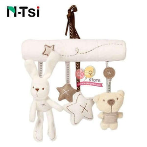 Planet Gates Bunny n Bear Baby Plush Animal Rattle Mobile Infant Stroller Bed Crib Spiral Hanging Toys Gift for Newborn Children 0-12 Months