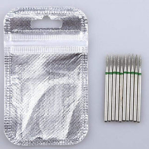 Planet Gates Burgundy 10PCS Diamond Cutter for Manicure Set Diamond Rotary Burrs Set Nail Drill Bit Set Milling Cutter for Nail Art Pedicure Tool