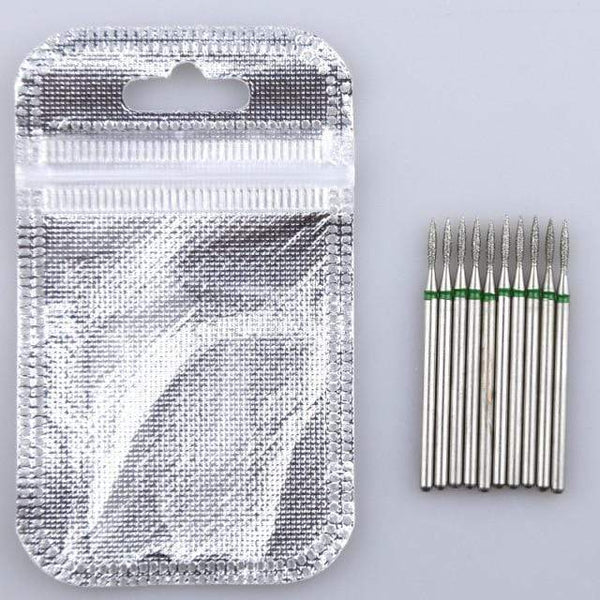 Planet Gates Burgundy 10PCS Diamond Cutter for Manicure Set Diamond Rotary Burrs Set Nail Drill Bit Set Milling Cutter for Nail Art Pedicure Tool