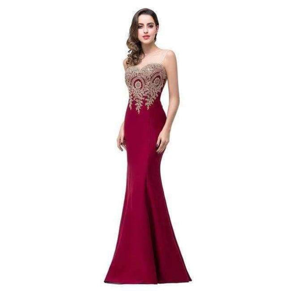 Planet Gates Burgundy / 2 Gold Applique Royal Blue Lilac Mermaid Bridesmaid Dresses 2018 Long Wedding Party Dress robe demoiselle d'honneur