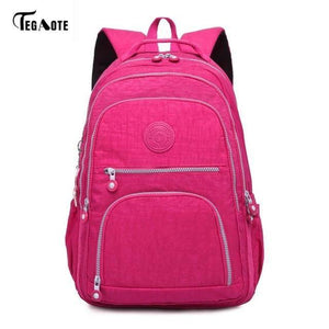 Planet Gates Burgundy / 27CMX13CMX37CM 1368 School Bag Waterproof Nylon Brand Laptop Backpacks For Teenager Women Backpack Leisure Shoulder Bags Computer Packsack