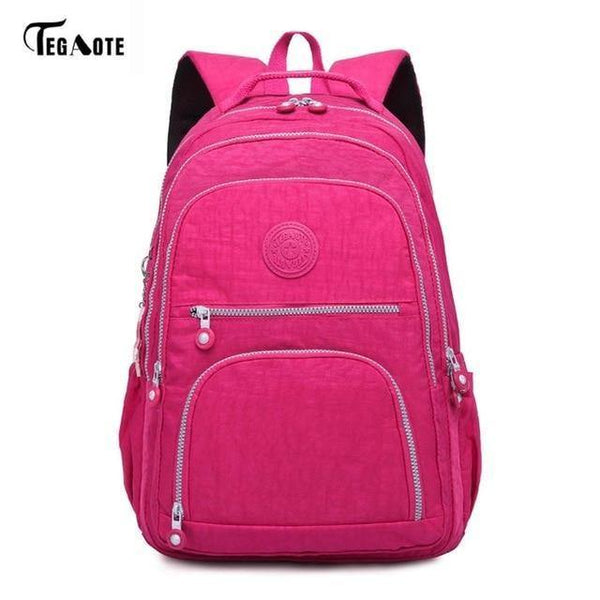 Planet Gates Burgundy / 27CMX13CMX37CM 1368 School Bag Waterproof Nylon Brand Laptop Backpacks For Teenager Women Backpack Leisure Shoulder Bags Computer Packsack