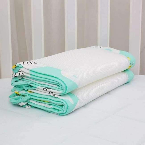 Planet Gates Burgundy 2Pcs/Set Breathable Summer Baby Bedding Bumper Collision Half Around baby bumper crib set Cotton Printing Mesh Safety Rails
