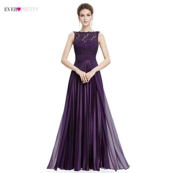 Planet Gates Burgundy / 4 / China Bridesmaid Dresses Ever-Pretty EP08352 Women's Cheap Sleeveless A-line Long Modest Elegant Party Dress with Appliques