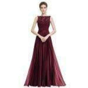 Planet Gates Burgundy / 4 / China Bridesmaid Dresses Ever-Pretty EP08352 Women's Cheap Sleeveless A-line Long Modest Elegant Party Dress with Appliques