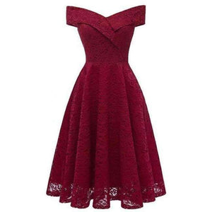 Planet Gates Burgundy / 4 Elegant formal party dress A-Line V-Neckline lace Women 2018 Short Vestidos Sexy Women Homecoming Dresses