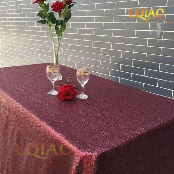 Planet Gates Burgundy / 60x102in-150x255cm Sparkly Pink Gold/Silver 120x200cm Sequin Glamorous Tablecloth/Fabric For Wedding Party Table Decorations Sequin Table Cloth