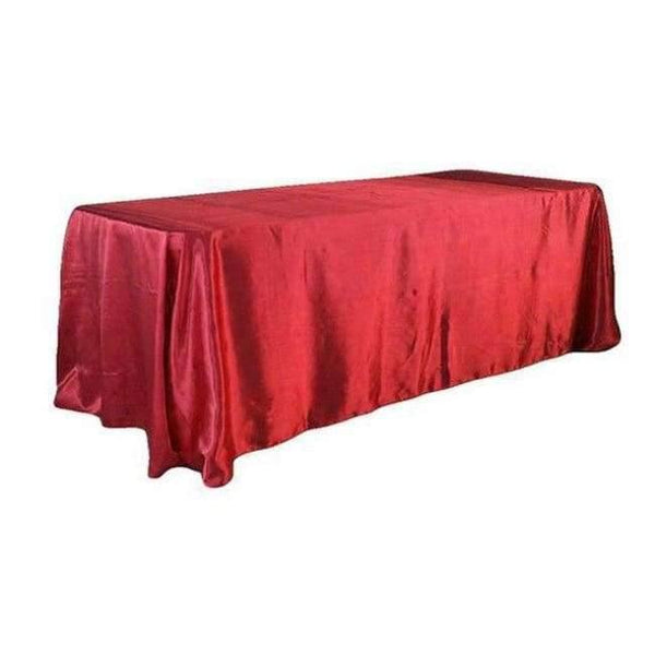 Planet Gates Burgundy / 90 x 132 inch 90 x 132 inch Rectangular Satin Tablecloth White/Black Tablecloths Table Cover for Wedding Party Restaurant Banquet Decorations