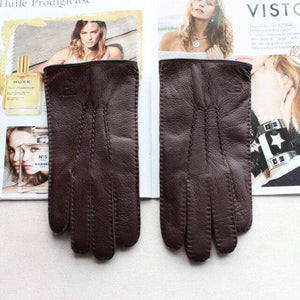 Planet Gates Burgundy / China / 11 Men's Fashion Deerskin Gloves Colour Touch Screen Hand-Stitched Wool Lining Genuine Leather Gloves