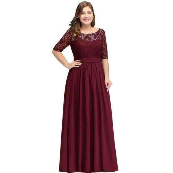 Planet Gates Burgundy cps522 / 6 Bridesmaid Dresses Under 50$ Floor Length Lace Plus Size Bridesmaid Dress Vestido De Madrinha De Casamento Longo