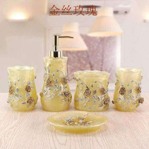 Planet Gates Burgundy Fashion bathroom supplies resin set of five pieces wash bath tubs Europe type bath products toothpaste receive a suit