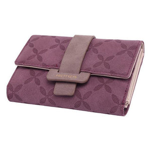 Planet Gates Burgundy Female Wallet Leather Women Wallets Floral Foldable Change Purse Credit Card Lady Coin Purses Holders For Girls Carteira