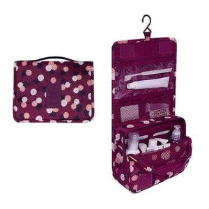 Planet Gates Burgundy flowers Portable Hanging Women Men Cosmetic Bag Waterproof Makeup Travel Organizer Beauty Make Up Bag Case Necessaries Cosmetics Storage