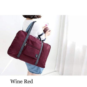 Planet Gates Burgundy Foldable Travel Bags Nylon Luggage Suitcase Bags For Men And Women Travel Aircraft Package Packing Cubes