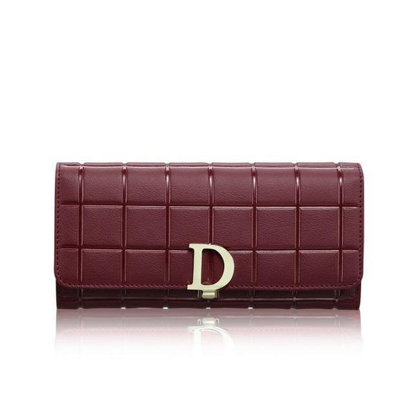 Planet Gates Burgundy Leather Wallet Fashion Wallets Women's Wallet Long Coin Purse Luxury Wallet kashelek Female Clutch Card Holder