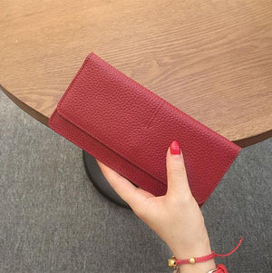 Planet Gates Burgundy Leather Women Wallet Fashion Solid Color Coin Purse Multifunctional Cowhide Female Long Women Purses Zipper Card Holder