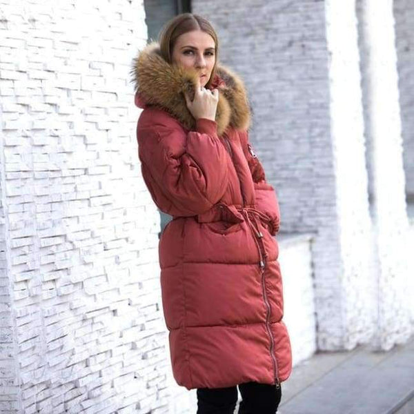 Planet Gates Burgundy / M Jacket Women 2018 Female Parka With Large Real Raccoon Fur Hooded Coats And Jackets Thick Warm Parkas Outwear Plus Size