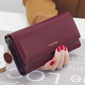 Planet Gates Burgundy New Fashion Women Wallets Long Style Multi-functional wallet Purse Fresh PU leather Female Clutch Card Holder