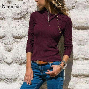 Planet Gates Burgundy / S Fashion Long Sleeve Casual Sweater Women Autumn Winter Knitted Wrap Pullovers Female Warm Jumpers Basic Sweaters
