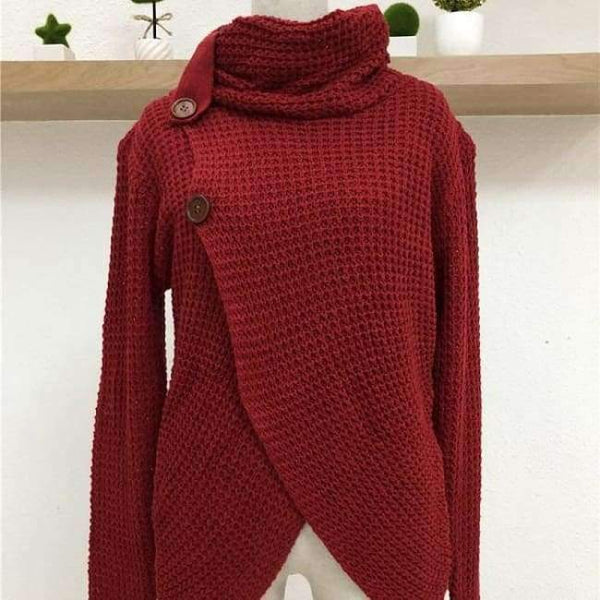 Planet Gates Burgundy / S Women Autumn Winter Fashion 5 Colors Knitted Thick Warm Sweater Cardigans Ladies Slim Cardigan Knit Tops 2018