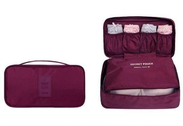 Planet Gates Burgundy Underwear Bag Travel Bag for Storage Makeup Portable Women Bags Luggage Organizer For Makeup Toiletry Wash Bag