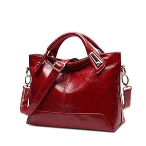 Planet Gates Burgundy Women Oil Wax Leather Designer Handbags High Quality Shoulder Bags Ladies Handbags Fashion brand PU leather women bags WLHB1398