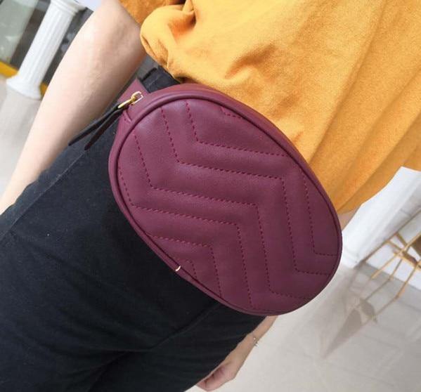 Planet Gates Women rivets Waist Fanny Pack bags luxury brand fashion velvet leather chest belt handbag red black  high quality