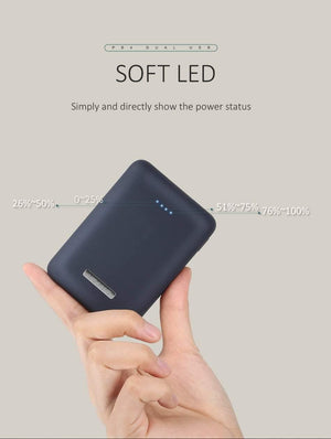Planet Gates Business Black USAMS Ultra-mini Light 10000mah Power Bank Dual USB Portable Powerbank 5V 2A Fast Phone External Battery for iPhone X~5 Samsung