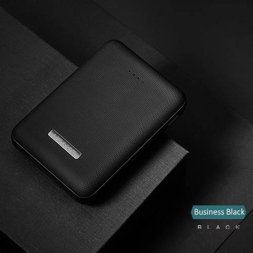Planet Gates Business Black USAMS Ultra-mini Light 10000mah Power Bank Dual USB Portable Powerbank 5V 2A Fast Phone External Battery for iPhone X~5 Samsung
