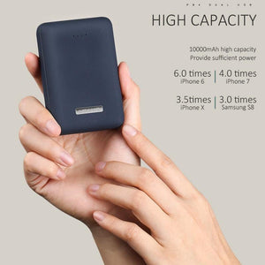 Planet Gates Business Black USAMS Ultra-mini Light 10000mah Power Bank Dual USB Portable Powerbank 5V 2A Fast Phone External Battery for iPhone X~5 Samsung