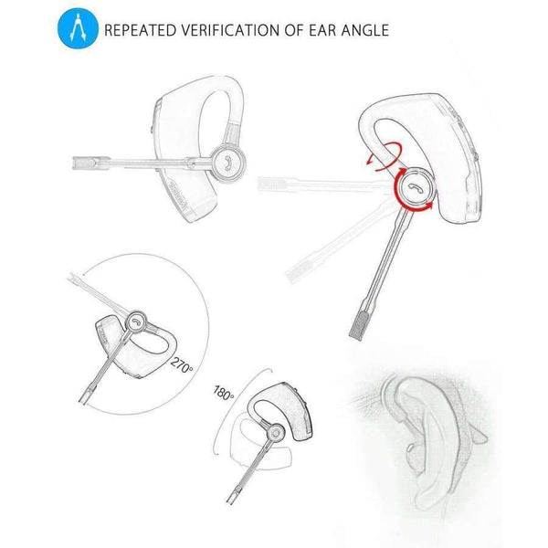 Planet Gates Business Bluetooth Headset Wireless Earphone Car Bluetooth V4.1 Phone Handsfree MIC Music for iPhone Xiaomi Samsung
