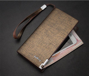 Planet Gates Business Men's Wallets Solid PU Leather Long Wallet Portable Cash Purses Casual Standard Wallets Male Clutch Bag