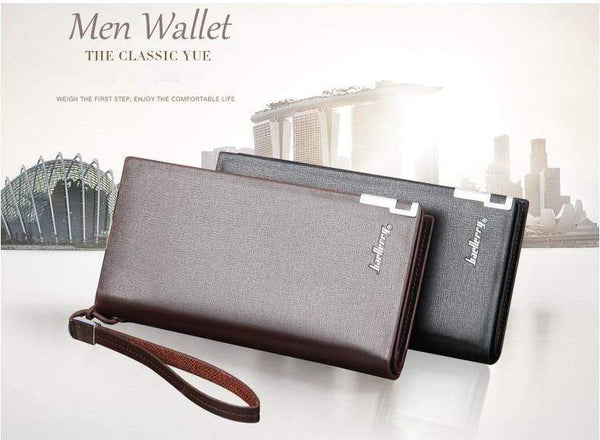 Planet Gates Business Men's Wallets Solid PU Leather Long Wallet Portable Cash Purses Casual Standard Wallets Male Clutch Bag