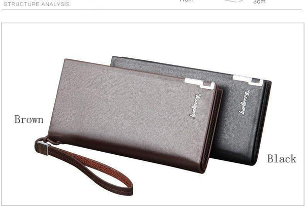 Planet Gates Business Men's Wallets Solid PU Leather Long Wallet Portable Cash Purses Casual Standard Wallets Male Clutch Bag