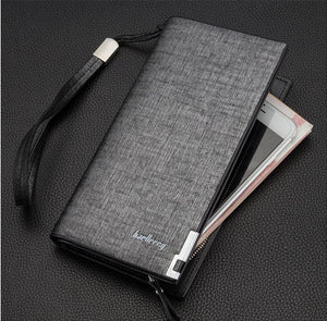 Planet Gates Business Men's Wallets Solid PU Leather Long Wallet Portable Cash Purses Casual Standard Wallets Male Clutch Bag
