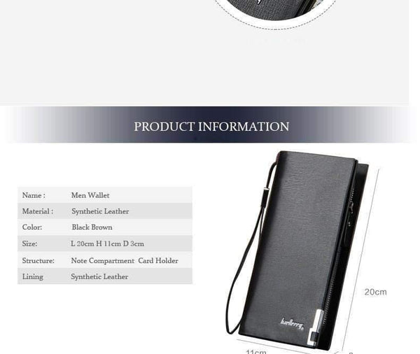 Planet Gates Business Men's Wallets Solid PU Leather Long Wallet Portable Cash Purses Casual Standard Wallets Male Clutch Bag