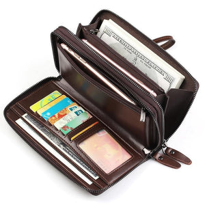 Planet Gates Business Men Wallet Long PU Leather Cell Phone Clutch Wallet Purse Hand Bag Top Zipper Large Wallet Card Holders