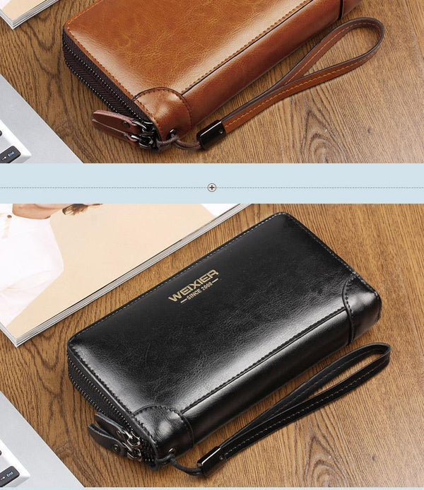 Planet Gates Business Men Wallet Long PU Leather Cell Phone Clutch Wallet Purse Hand Bag Top Zipper Large Wallet Card Holders