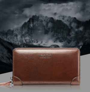 Planet Gates Business Men Wallet Long PU Leather Cell Phone Clutch Wallet Purse Hand Bag Top Zipper Large Wallet Card Holders