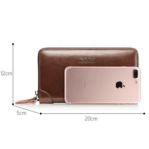 Planet Gates Business Men Wallet Long PU Leather Cell Phone Clutch Wallet Purse Hand Bag Top Zipper Large Wallet Card Holders