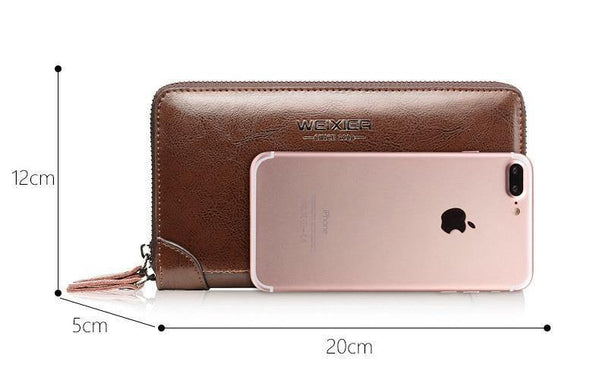 Planet Gates Business Men Wallet Long PU Leather Cell Phone Clutch Wallet Purse Hand Bag Top Zipper Large Wallet Card Holders