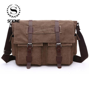 Planet Gates Business Messenger Bags For Men Student A++ Canvas Crossbody Shoulder Pack Retro Solid Casual Office Travel Bag