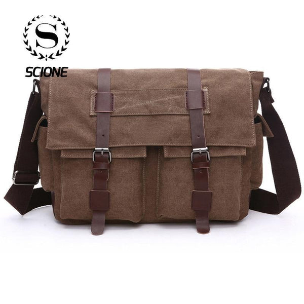 Planet Gates Business Messenger Bags For Men Student A++ Canvas Crossbody Shoulder Pack Retro Solid Casual Office Travel Bag