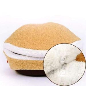 Planet Gates Button / S Warm Cat Bed House Hamburger Bed Disassemblability Windproof Pet Puppy Nest Shell Hiding Burger Bun for Winter