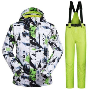 Planet Gates BV And Green / M Winter Ski Suit Men Thermal Jackets Waterproof Snowboard Suits Cross Country Skiing And Snowboarding Jackets For Men