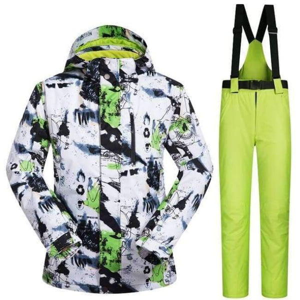 Planet Gates BV And Green / M Winter Ski Suit Men Thermal Jackets Waterproof Snowboard Suits Cross Country Skiing And Snowboarding Jackets For Men