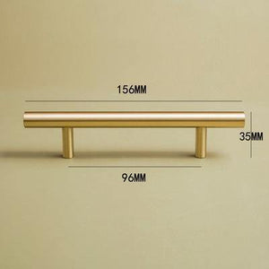 European style/Gold Solid Brass Cabinet Long Handles Furniture Drawer Pulls Drawer T Bar Kitchen Pulls Furniture Handle Hardware